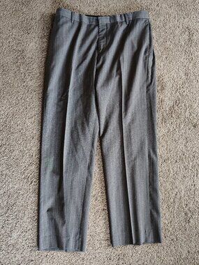 Banana Republic Pants Men's 36x32 Gray Striped Wool Blend Dress Pants